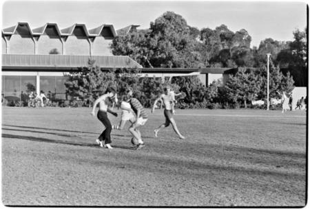 Men&#39;s soccer practice on Muir Field