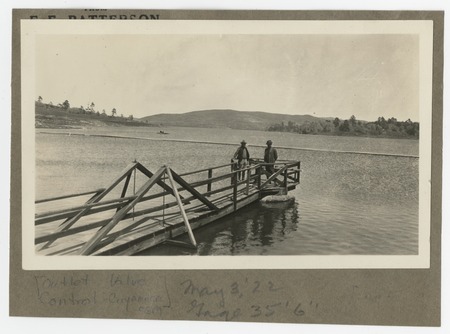 Men at outlet valve, Lake Cuyamaca