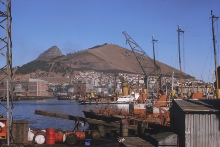 [Cape Town Harbor] Panorama South Southwest, Signal Hill, Lion&#39;s Head beyond