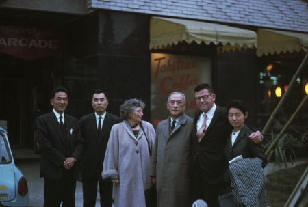 Kafuku, Uyeno, Laura C. Hubbs, Okada, Carl L. Hubbs, and Ms. Uyeno, New Japan Hotel