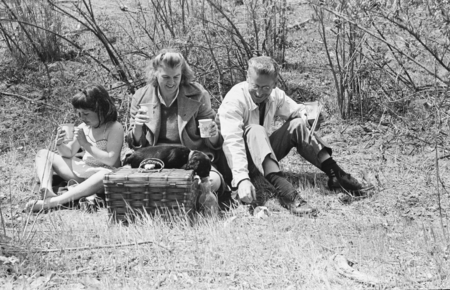 Marston Cleaves Sargent and Grace Tompkins Sargent and their adopted daughter Jean Anne on a picnic. Marston Cleaves Sarge...