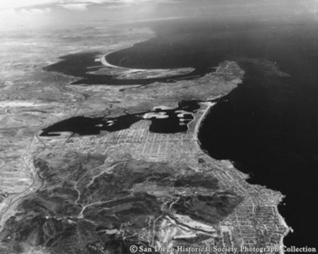 Aerial view of San Diego coastline looking south from La Jolla