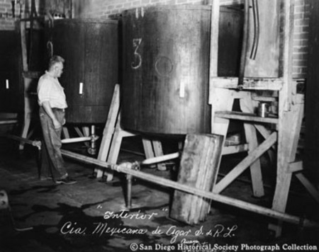 Interior view of American Agar and Chemical Company&#39;s Baja California plant
