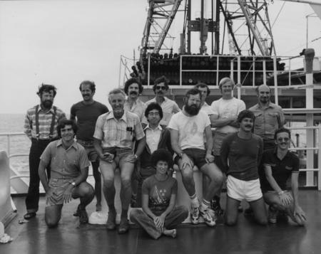 Scientific group on board the D/V Glomar Challenger (ship) for Leg 70 of the Deep Sea Drilling Project. 1979.