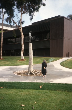 Standing: general view with artist and UCSD School of Medicine in background