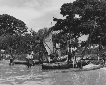 Canoes for sale at Tongan village