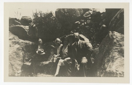 Group portrait among boulders on Mount Helix