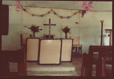 Charismatic Presbyterian Church interior in northern Malekula