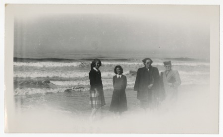 Mary, Lilian, Lila, and Joan Fletcher at the beach