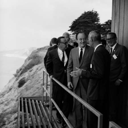 Vice President Hubert Horatio Humphrey visits the Scripps Institution of Oceanography campus