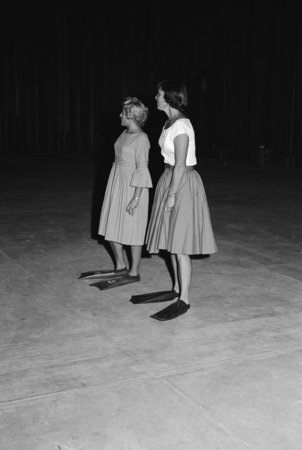 Farewell to Revelle Party, Nan Limbaugh and Thea Schultze performing the flip flop dance