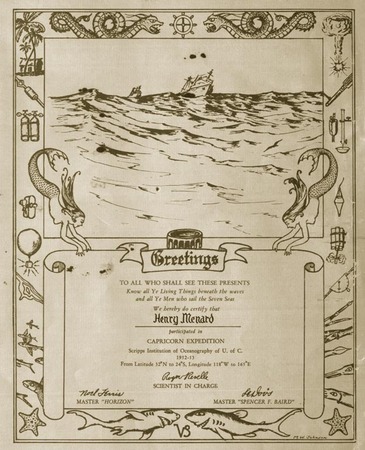 Cruise Certificate, 1953
