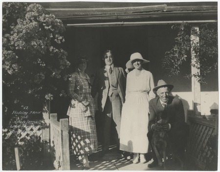Ed Fletcher with William G. Henshaw and his daughters at Guajome Ranch