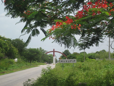 Entrance into Muxupip via road from Motul