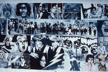 Estrada Courts: Moratorium: The Black and White Mural: detail