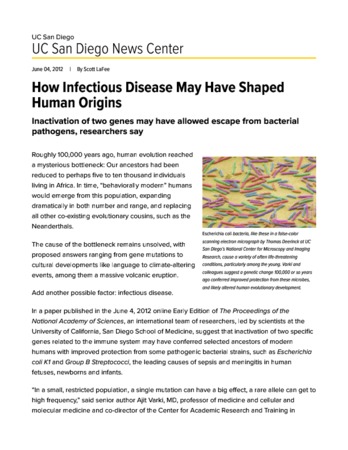 How Infectious Disease May Have Shaped Human Origins, Library Digital  Collections