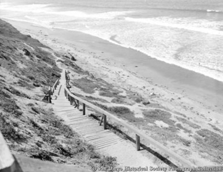 Steps leading to beach at Leucadia
