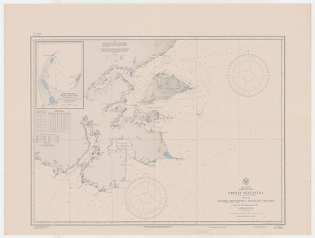 Asia-Siberia : Bering Sea : Proliv Senyavina (Strait of Senyavine) with Bukhta Provideniya (Providence Bay) and Zaliv Tkachen