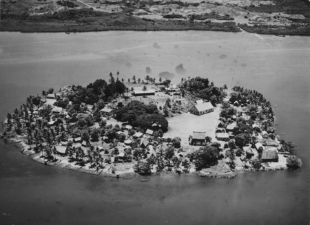 Aerial photo of the Island of Bau, off the south-eastern coast of Viti Levu, Fiji