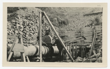 Siphon construction for Lake Hodges Dam