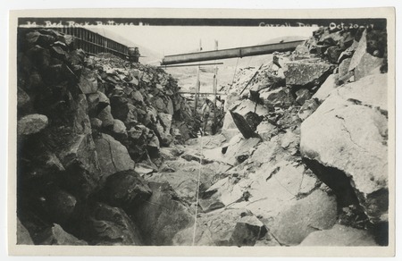 Lake Hodges Dam construction - Bedrock and buttress