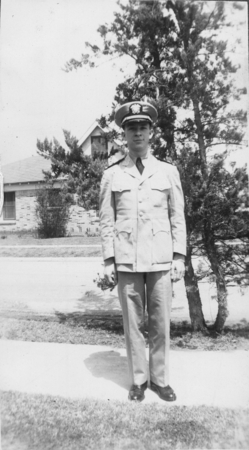 Portrait of Joseph Reid in naval uniform, Baytown, Texas