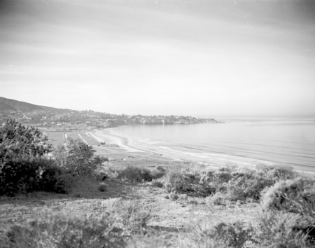 La Jolla Shores and La Jolla from hills back of the Scripps Institution of Oceanography, circa 1948