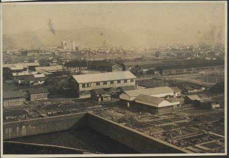 City scene during Claude M. Adams visit to Hiroshima, Japan, 1946