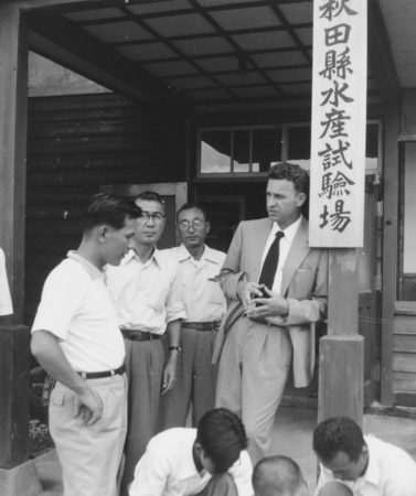 [Robert W. Dietz, right, with colleagues in Japan]