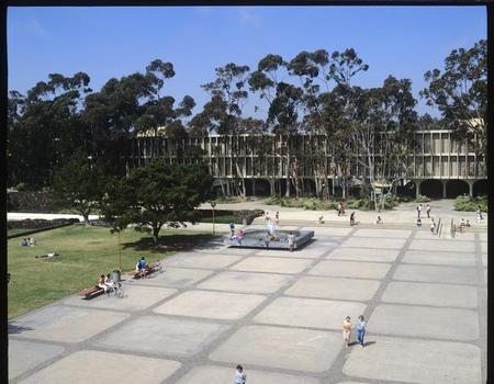 Revelle Plaza and PSA Fountain, York Hall in background