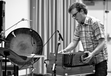Ping: Rehearsal for 2011 UC San Diego performance: Ross Karre with harmoinium