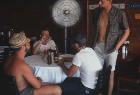 During a break from the Swan Song Expedition (1961) a member of the crew took this photo of other crew members enjoying a ...