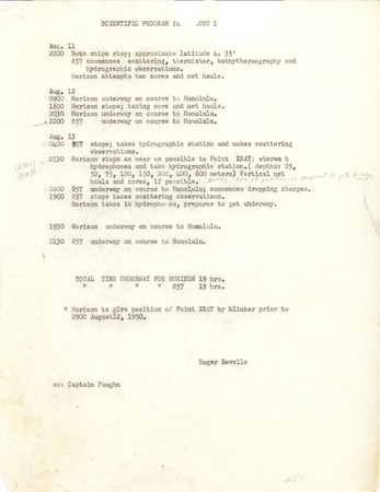 MidPac Scientific Program for August 11, 1950