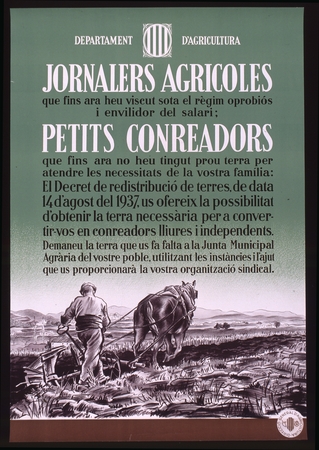 Jornalers agricoles, que fins ara heu viscut sota el règim oprobiòs i envilidor del salari, petit conreadors, que fins ara...