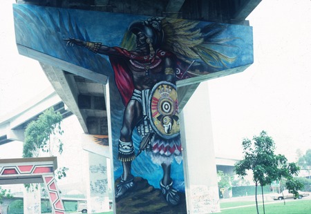 Chicano Park: Aztec Warrior: detail