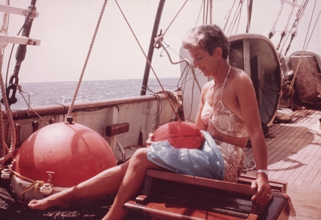 Marge Bradner, wife to Scripps Institution of Oceanography&#39;s Hugh Bradner, she sailed and helped him with his scientific v...