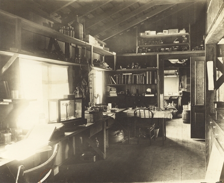 One the laboratories in the &quot;Little Green Laboratory&quot; at La Jolla Cove, which housed the Marine Biological Association of ...