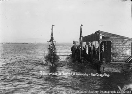 Submarines at anchor at Coronado, San Diego Bay