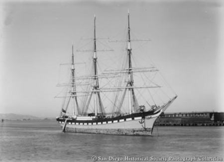 British sailing ship Toateth anchored in San Diego harbor