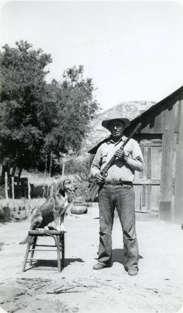 Fortino Valenzuela and his favorite hunting dog
