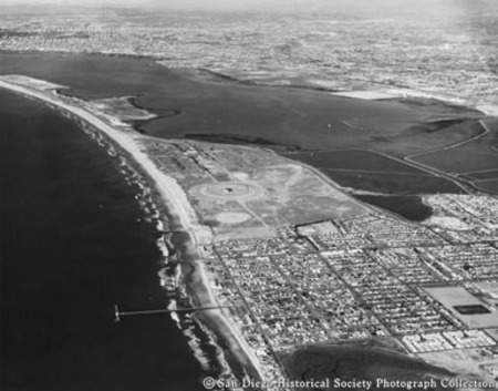 Aerial view of Imperial Beach coastline and south San Diego Bay