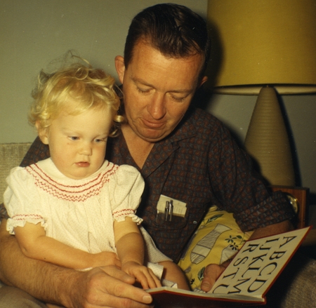 Edward W. Fager (1917-1976) with his daughter Ellen Fager. Fager was a professor of biology at Scripps Institution of Ocea...