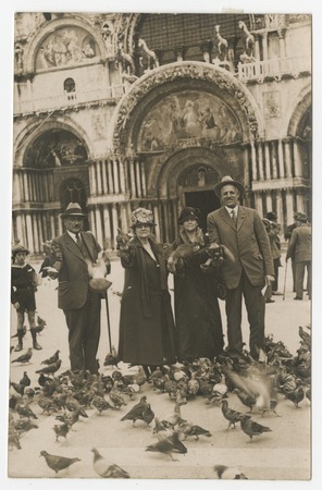 Ed and Mary Fletcher with the Whites in St. Mark&#39;s Square, Venice