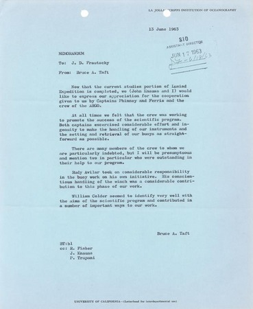 Letter to J.D. Frautschy