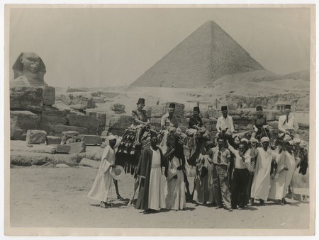 Ed and Mary Fletcher with Mr. and Mrs. Charles E. Stone, and Mr. and Mrs. Peter F. Loftus at the Pyramids of Giza, Egypt