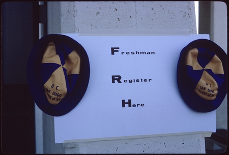 Freshman registration sign