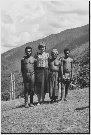 Ann Rappaport with Mbabi, Yembs, and unidentified boy