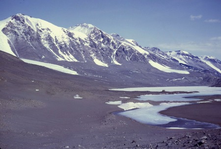 Lake Bonney hut in Taylor Valley in the Dry Valleys, Antarctica. 1963