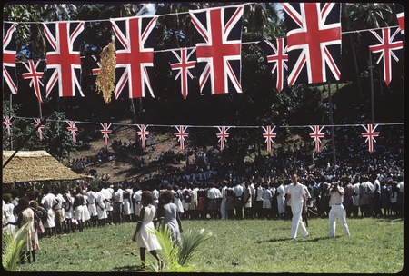 Official gathering, British flags