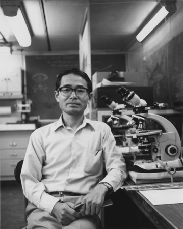 Scientist Hakuyu Okada, of Shizuoka University, Japan, cruise Co-Chief Scientist on Leg 56 of the Deep Sea Drilling Projec...